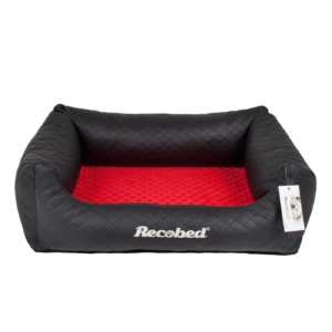 Kanapa dla psa Lincoln ekoskóra pik czarny&czerwony