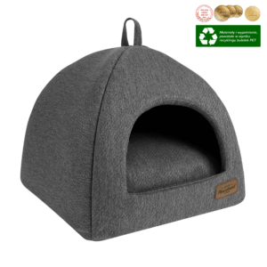 domek dla psa typu budka w ciemnym kolorze