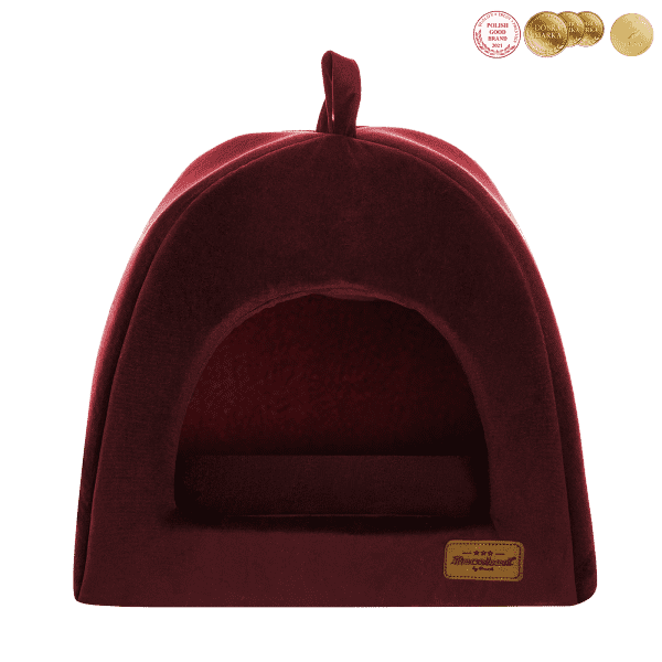 Budka domek dla psa Welurove bordo - obrazek 2