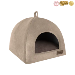 budka domek dla psa bezowy