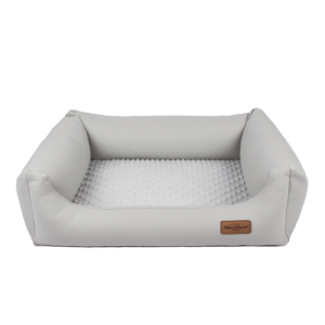 srebno szara kanapa dla psa z ecoskory lincoln