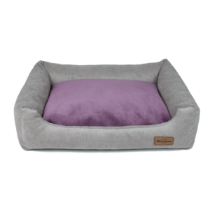 kanapa dla psa siberian szara z fioletem